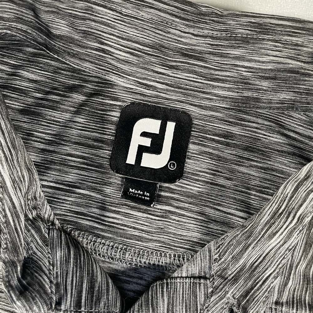 FootJoy Polo Shirt Mens Large Grey Space Dye Stretch Short Sleeve Golf Top - Picture 3 of 10